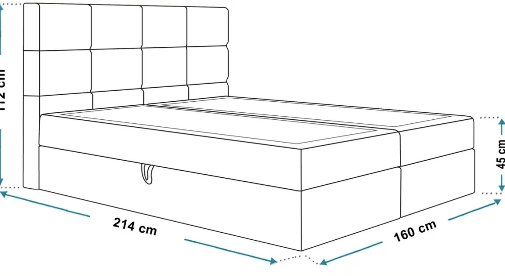 Łóżka Małżeńskie|Łóżka Ze Stelażem>Riban Łóżko kontynentalne z pojemnikiem 160x200 cm ZAMER nowoczesne
