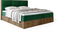 Łóżka Małżeńskie|Łóżka Ze Stelażem></noscript>BROMARKT Łóżko kontynentalne z tapicerowanym zagłówkiem 180x200 cm LOFT dąb lefkas