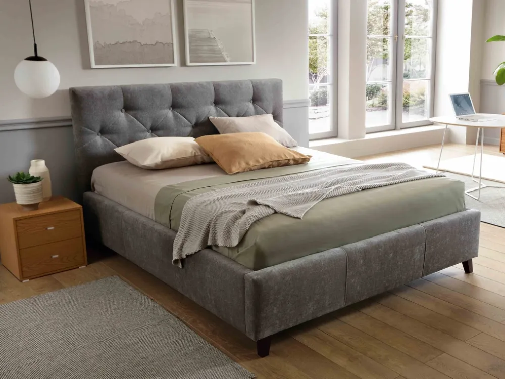 Łóżka Młodzieżowe|Łóżka Szare>COMFORTEO Łóżko małżeńskie 160x200 KASANDRA