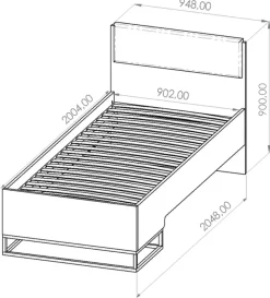 Meble Dla Dzieci|Łóżka Młodzieżowe></noscript>GiB Meble Łóżko młodzieżowe 90x200 cm LORRO