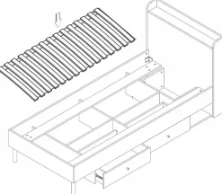 Meble Dla Dzieci|Łóżka Młodzieżowe>JUREK Łóżko młodzieżowe 90x200 cm ze stelażem YOKO