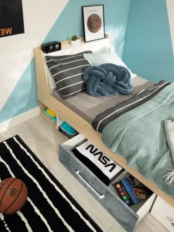 Meble Dla Dzieci|Łóżka Młodzieżowe></noscript>MEBLAR Łóżko młodzieżowe 120x200 z szufladami i schowkiem SLEEK