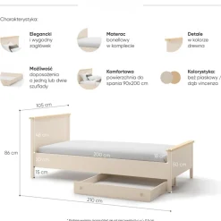 Meble Młodzieżowe|Łóżka Młodzieżowe></noscript>lenart. Łóżko młodzieżowe z materacem 90x200 cm STORY beż piaskowy