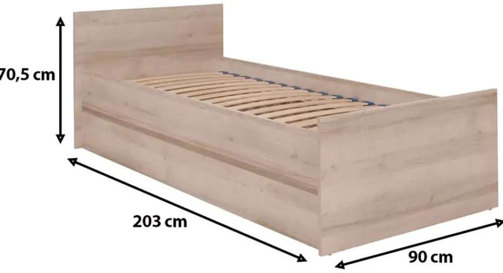 Łóżka Ze Stelażem|Łóżka Z Zagłówkiem>MARIDEX Łóżko nowoczesne do pokoju młodzieżowego 80x200 cm COSTA biały