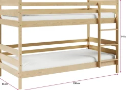 Meble Dla Dzieci|Łóżka Młodzieżowe></noscript>Meblomal Łóżko piętrowe do pokoju dziecięcego z barierką 80x190 cm LUMISLE
