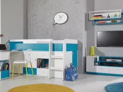 Meble Dla Dzieci|Meble Młodzieżowe>MEBLAR Łóżko piętrowe z biurkiem i szafkami MALVES