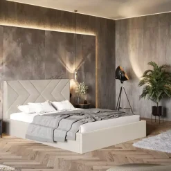 Łóżka Z Zagłówkiem|Łóżka Z Pojemnikiem>Riban Łóżko sypialniane 180x200 cm beżowe BATOR