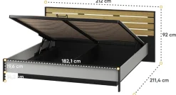 Łóżka Małżeńskie|Łóżka Ze Stelażem></noscript>lenart. Łóżko sypialniane 180x200 cm z pojemnikiem i podświetleniem LED GRIS