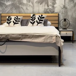 Łóżka Małżeńskie|Łóżka Ze Stelażem></noscript>lenart. Łóżko sypialniane 180x200 cm z pojemnikiem i podświetleniem LED GRIS