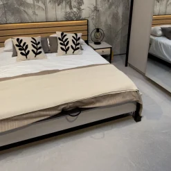 Łóżka Małżeńskie|Łóżka Ze Stelażem></noscript>lenart. Łóżko sypialniane 180x200 cm z pojemnikiem i podświetleniem LED GRIS