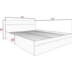 Meble Młodzieżowe|Łóżka Młodzieżowe></noscript>Meblohand Łóżko sypialniane 160x200 z szafkami nocnymi NELGARI