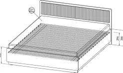 Łóżka Młodzieżowe|Łóżka Z Zagłówkiem></noscript>DOLMAR Łóżko sypialniane ze stelażem 160 x 200 cm PINNACLE