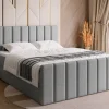 Łóżka Małżeńskie|Łóżka Ze Stelażem>BROMARKT Łóżko tapicerowane 180 x 200 cm do sypialni z pojemnikiem DENVER DUO szare