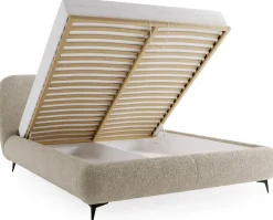 Łóżka Ze Stelażem|Łóżka Na Nóżkach>UNISTYL MEBLE Łóżko tapicerowane ciemnoszare 180x200 z pojemnikiem na pościel MALI