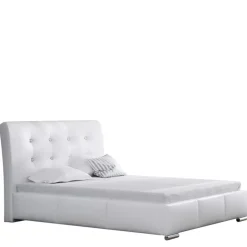 Łóżka Czarne|Łóżka Glamour>Gruszka Łóżko tapicerowane czarne 200x200 ekoskóra WILNO