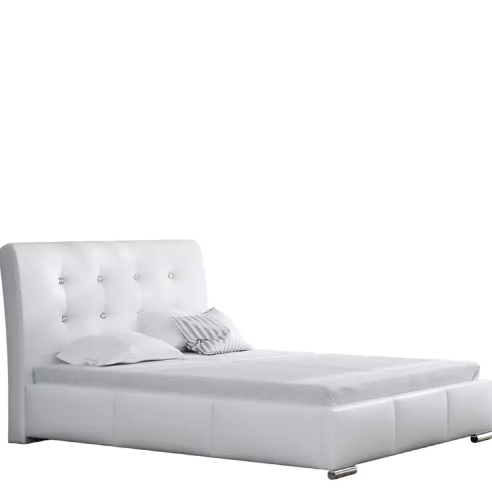 Łóżka Czarne|Łóżka Glamour>Gruszka Łóżko tapicerowane czarne 200x200 ekoskóra WILNO