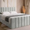 Łóżka Małżeńskie|Łóżka Ze Stelażem>BROMARKT Łóżko tapicerowane do sypialni 160 x 200 cm z pojemnikiem DENVER DUO szare
