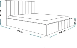 Łóżka Młodzieżowe|Łóżka Z Zagłówkiem></noscript>Riban Łóżko tapicerowane sypialniane 160x200 cm ze stelażem i pojemnikiem PASOT