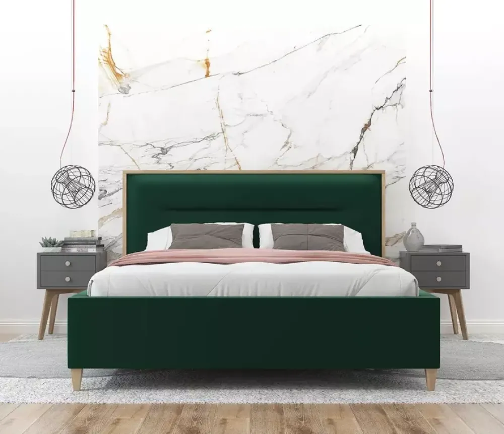 Łóżka Młodzieżowe|Łóżka Na Nóżkach>Laaph Studio Łóżko tapicerowane 160x200 AJON