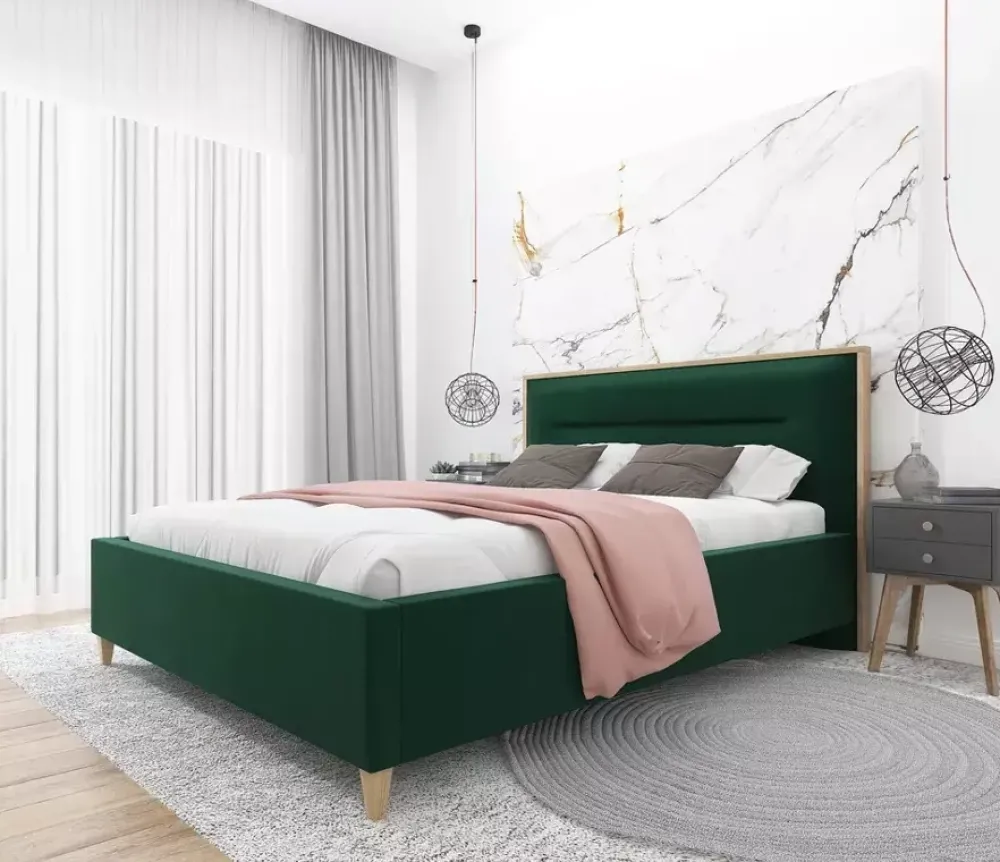 Łóżka Młodzieżowe|Łóżka Na Nóżkach>Laaph Studio Łóżko tapicerowane 160x200 AJON