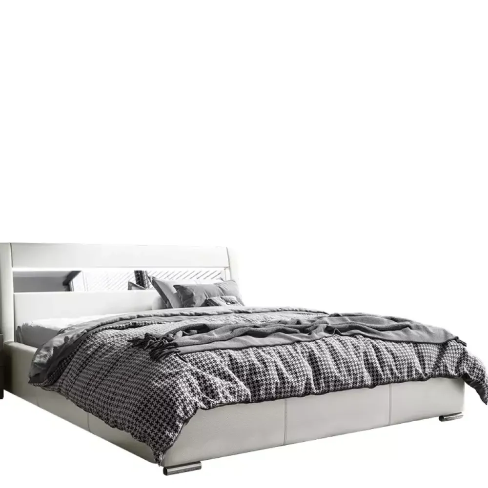 Łóżka Z Zagłówkiem|Łóżka Białe>Gruszka Łóżko Tapicerowane 180x200 białe LAGOS