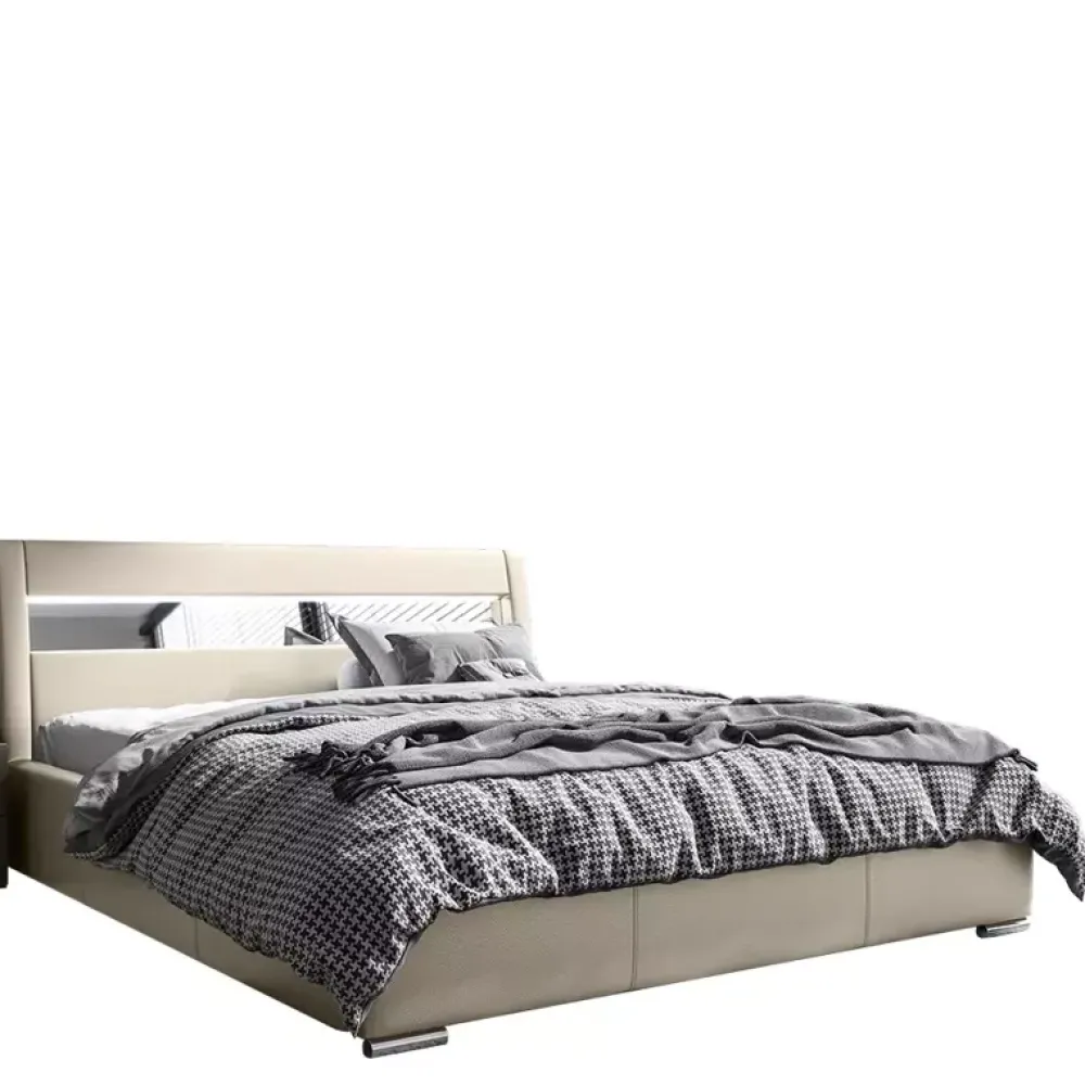 Łóżka Z Zagłówkiem|Łóżka Białe>Gruszka Łóżko Tapicerowane 180x200 białe LAGOS