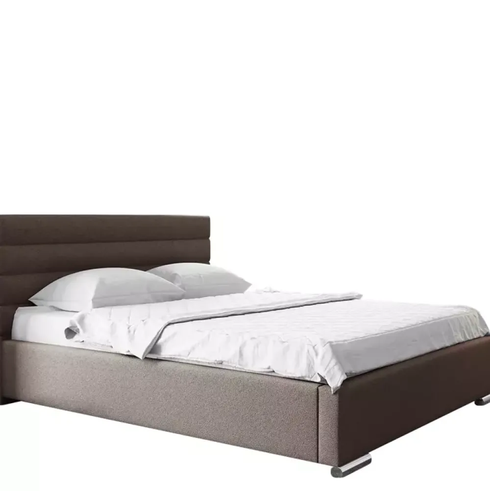 Łóżka Beżowe|Łóżka Nowoczesne>Gruszka Łóżko Tapicerowane 200x200 brązowe LIZBONA