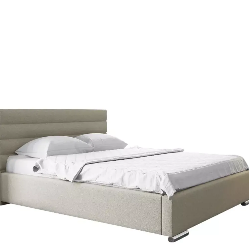 Łóżka Beżowe|Łóżka Nowoczesne>Gruszka Łóżko Tapicerowane 200x200 brązowe LIZBONA