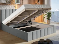 Łóżka Z Zagłówkiem|Łóżka Z Pojemnikiem>Riban Łóżko tapicerowane 180x200 cm PASOT ze stelażem i pojemnikiem