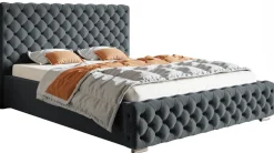 Łóżka Młodzieżowe|Łóżka Z Zagłówkiem>Riban Łóżko tapicerowane 140x200 cm QUINTE szare