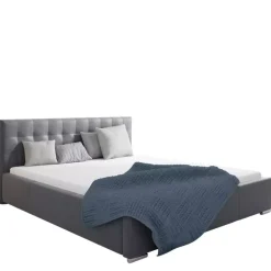 Łóżka Młodzieżowe|Łóżka Z Zagłówkiem>Gruszka Łóżko tapicerowane 160x200 czarne WIEDEŃ