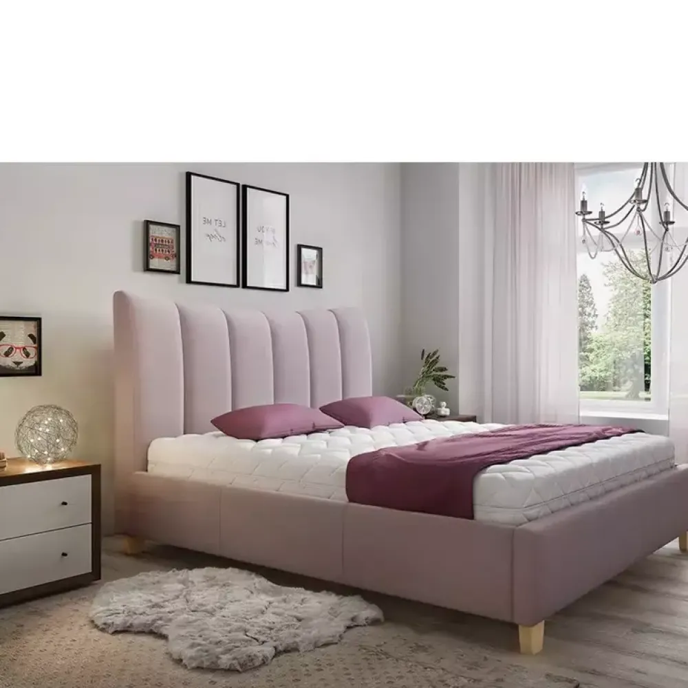 Łóżka Na Nóżkach|Łóżka Różowe>COMFORTEO Łóżko tapicerowane 180x200 do sypialni ARIEL