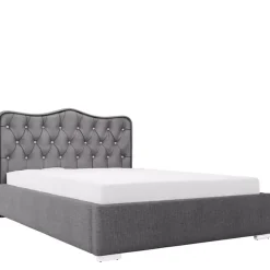 Łóżka Z Pojemnikiem|Łóżka Szare>Gruszka Łóżko tapicerowane 180x200 dwuosobowe SEUL