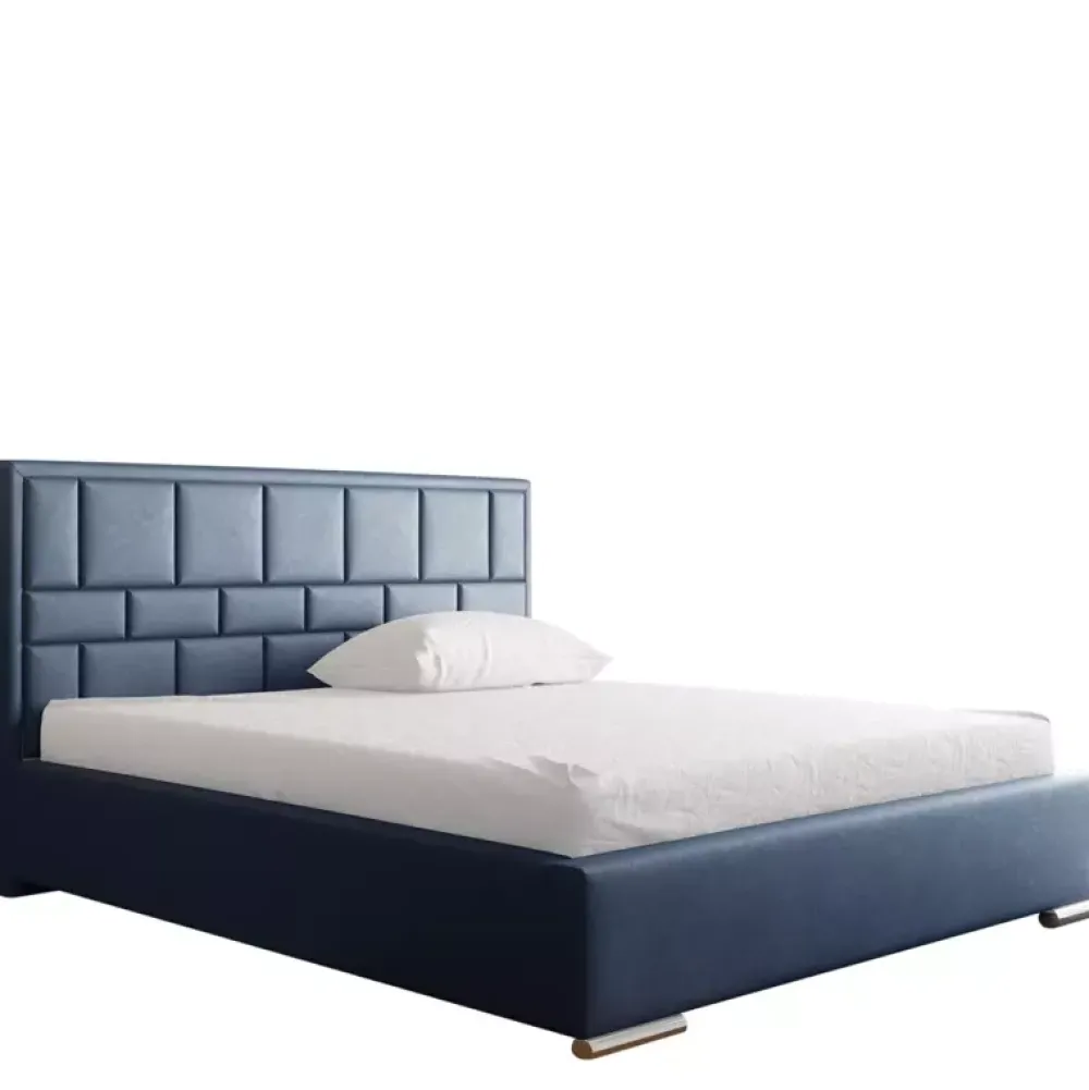 Łóżka Z Pojemnikiem|Łóżka Granatowe>Gruszka Łóżko tapicerowane 200x200 granatowe NAIROBI