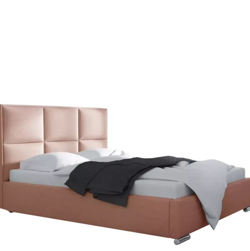 Łóżka Z Zagłówkiem|Łóżka Z Pojemnikiem>Gruszka Łóżko tapicerowane 180x200 granatowe MADRYT