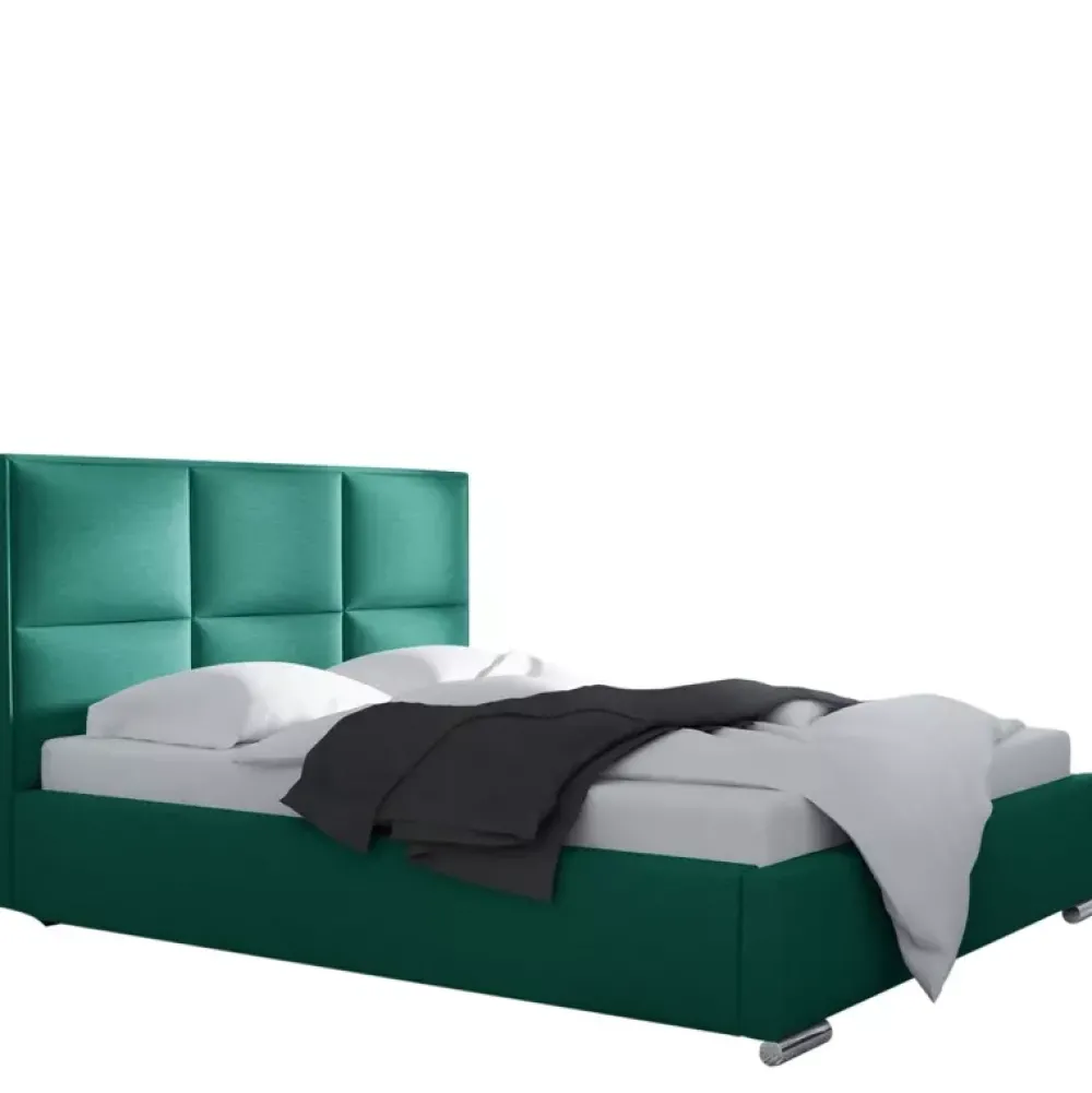 Łóżka Z Zagłówkiem|Łóżka Z Pojemnikiem>Gruszka Łóżko tapicerowane 180x200 granatowe MADRYT