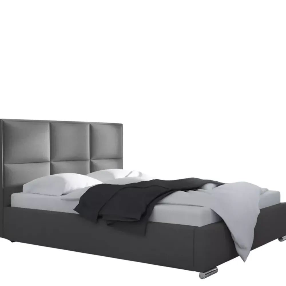 Łóżka Z Zagłówkiem|Łóżka Z Pojemnikiem>Gruszka Łóżko tapicerowane 180x200 granatowe MADRYT