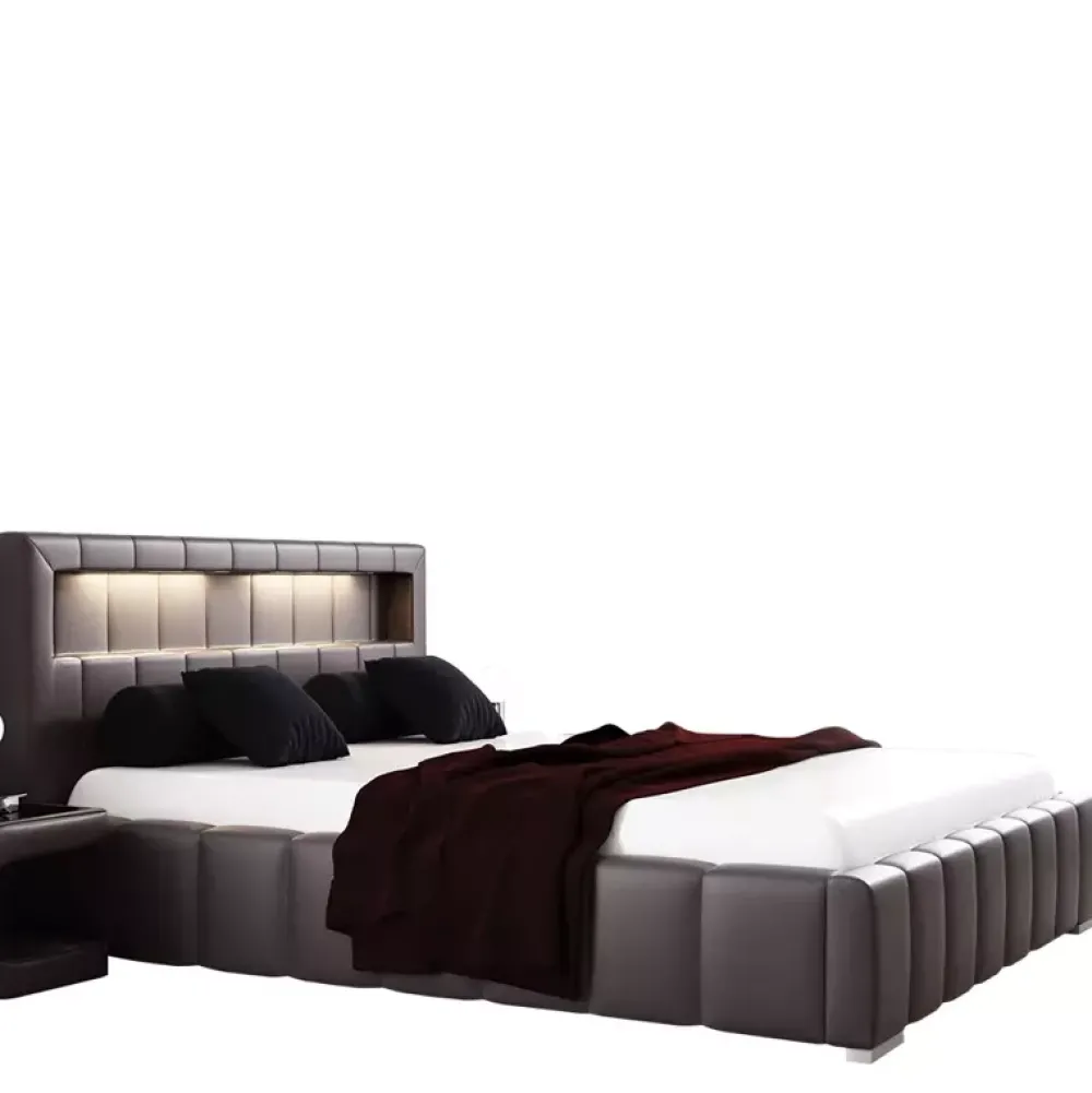 Łóżka Z Zagłówkiem|Łóżka Nowoczesne>Gruszka Łóżko tapicerowane 180x200 szare FLORENCJA