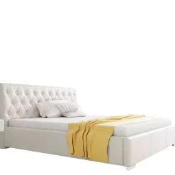 Łóżka Młodzieżowe|Łóżka Glamour>Gruszka Łóżko tapicerowane 140x200 szare RYGA