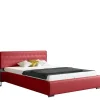 Łóżka Dwuosobowe|Łóżka Tapicerowane>Gruszka Łóżko tapicerowane 180x200 z czerwonej ekoskóry ODESSA