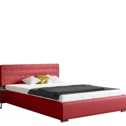 Łóżka Dwuosobowe|Łóżka Tapicerowane>Gruszka Łóżko tapicerowane 180x200 z czerwonej ekoskóry ODESSA