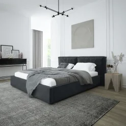 Łóżka Z Zagłówkiem|Łóżka Z Pojemnikiem>Laaph Studio Łóżko tapicerowane 180x200 z pojemnikiem PALISE
