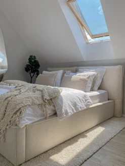 Łóżka Z Zagłówkiem|Łóżka Z Pojemnikiem></noscript>Laaph Studio Łóżko tapicerowane 180x200 z pojemnikiem PALISE