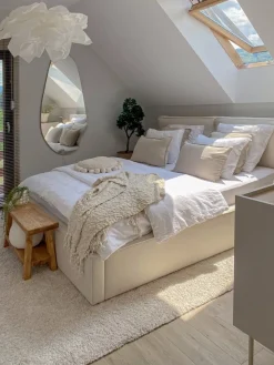 Łóżka Z Zagłówkiem|Łóżka Z Pojemnikiem></noscript>Laaph Studio Łóżko tapicerowane 180x200 z pojemnikiem PALISE