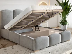 Łóżka Młodzieżowe|Łóżka Małżeńskie>Riban Łóżko tapicerowane z pojemnikiem na pościel 160x200 cm CERDI stelaż
