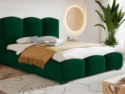 Łóżka Małżeńskie|Łóżka Ze Stelażem></noscript>Riban Łóżko tapicerowane z pojemnikiem na pościel 200x200 cm CERDI metalowy stelaż