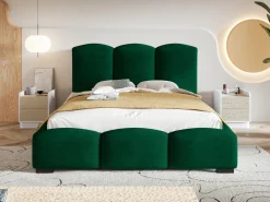 Łóżka Małżeńskie|Łóżka Ze Stelażem></noscript>Riban Łóżko tapicerowane z pojemnikiem na pościel 200x200 cm CERDI metalowy stelaż