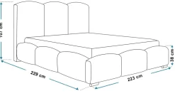 Łóżka Małżeńskie|Łóżka Ze Stelażem></noscript>Riban Łóżko tapicerowane z pojemnikiem na pościel 200x200 cm CERDI metalowy stelaż