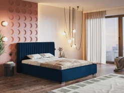 Łóżka Z Pojemnikiem|Łóżka Granatowe></noscript>Riban Łóżko tapicerowane z pojemnikiem i stelażem 180x200 cm HEROLD