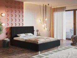 Łóżka Z Pojemnikiem|Łóżka Granatowe></noscript>Riban Łóżko tapicerowane z pojemnikiem i stelażem 180x200 cm HEROLD